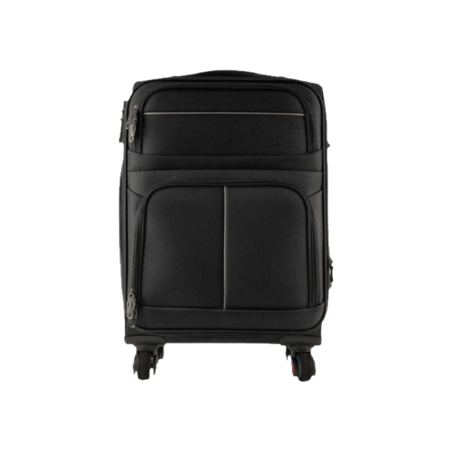 Hot sale simple design Nylon travel luggage custom black carry-on Nylon trolley luggage business suitcases sets with 4 wheel