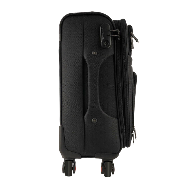 Hot sale simple design Nylon travel luggage custom black carry-on Nylon trolley luggage business suitcases sets with 4 wheel