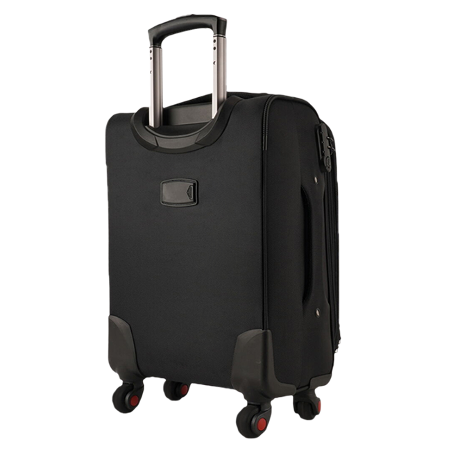 Hot sale simple design Nylon travel luggage custom black carry-on Nylon trolley luggage business suitcases sets with 4 wheel