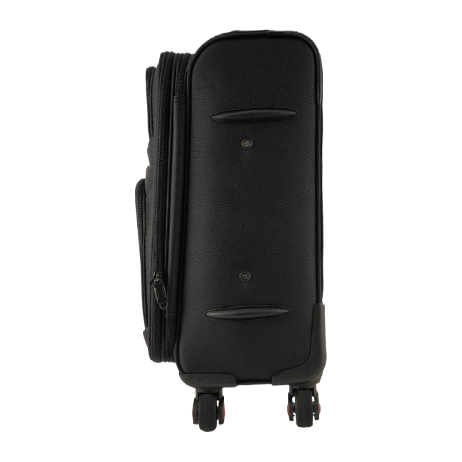 Hot sale simple design Nylon travel luggage custom black carry-on Nylon trolley luggage business suitcases sets with 4 wheel