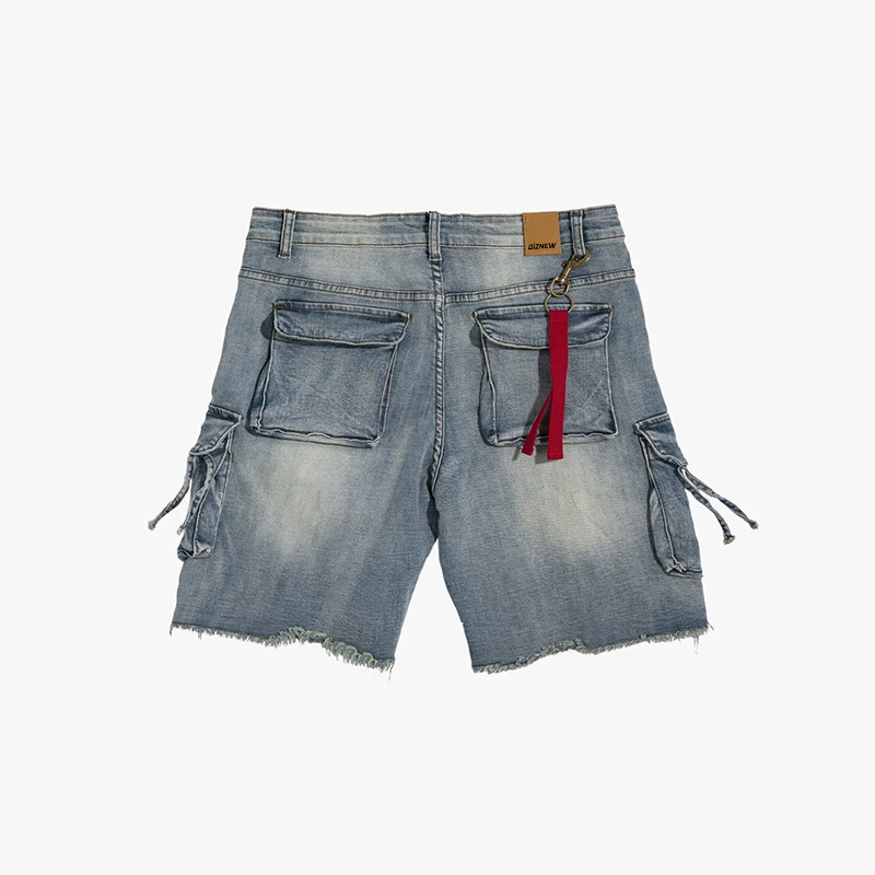 DiZNEW Wholesale High Quality Pocket Denim Shorts Men Short Pants Cargo Pocket Jeans Skinny shorts