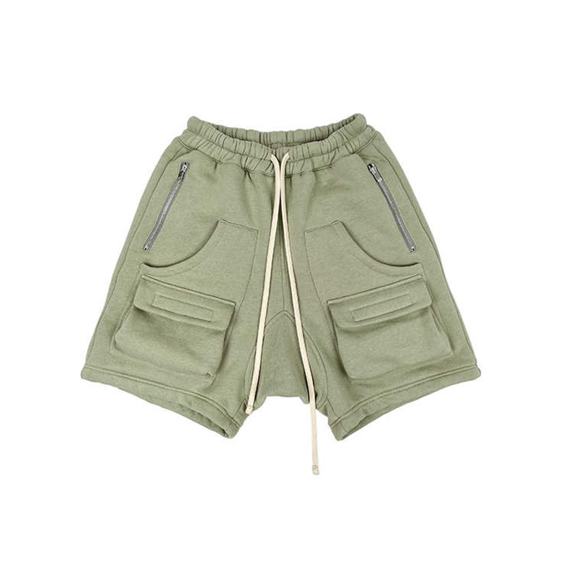 DiZNEW wholesale freight men's polyester cotton  fleece  shorts multi-pocket zipper design cargo shorts