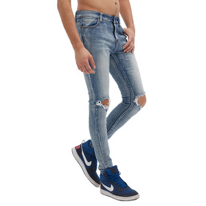 DiZNEW stock jeans original Distressed Denim Wholesale Slim Fit Blue Jeans Men