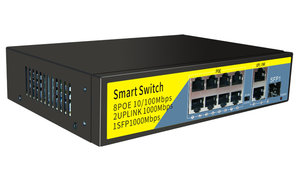 11 ports standard POE power supply switch 10/100/1000M 8+3 Port Rack Mount network Poe Switch for cctv security system