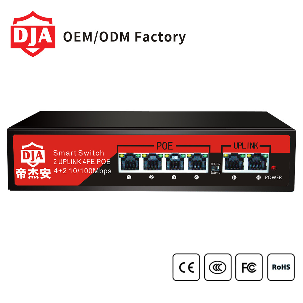 Hot 4 Port 10/100Mbps POE Ethernet Switch in CCTV System