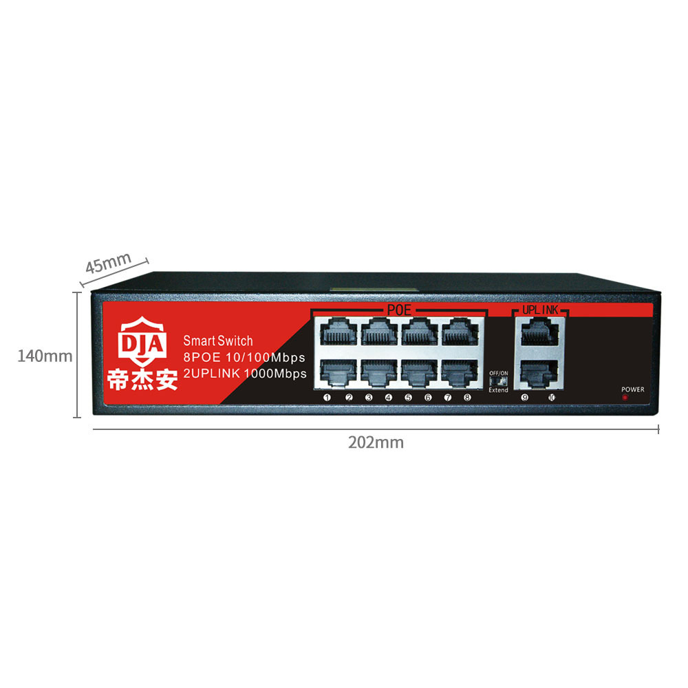 oem poe switch smart 8 port Gigabit 10/100/1000Mpbs 52v poe switch for cctv hikvision dahua xiongmai IP camera