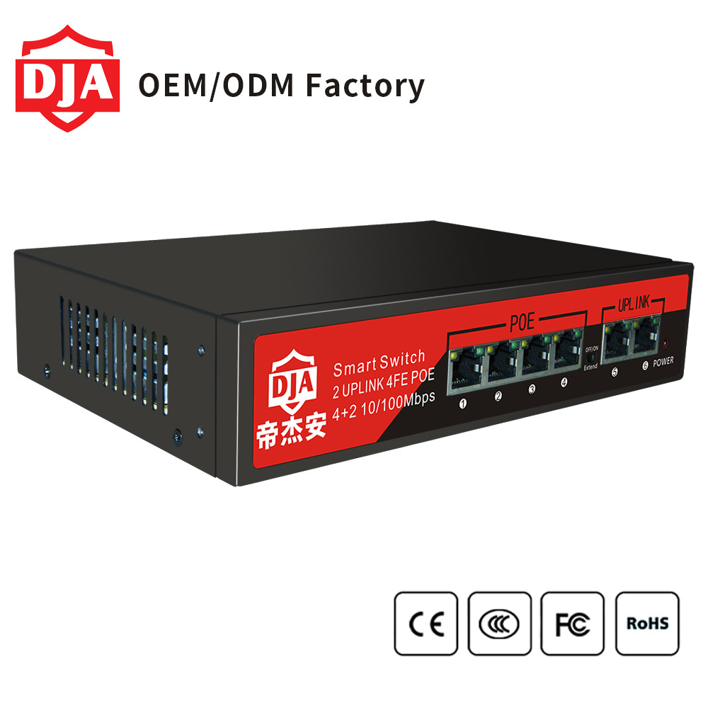 Hot 4 Port 10/100Mbps POE Ethernet Switch in CCTV System