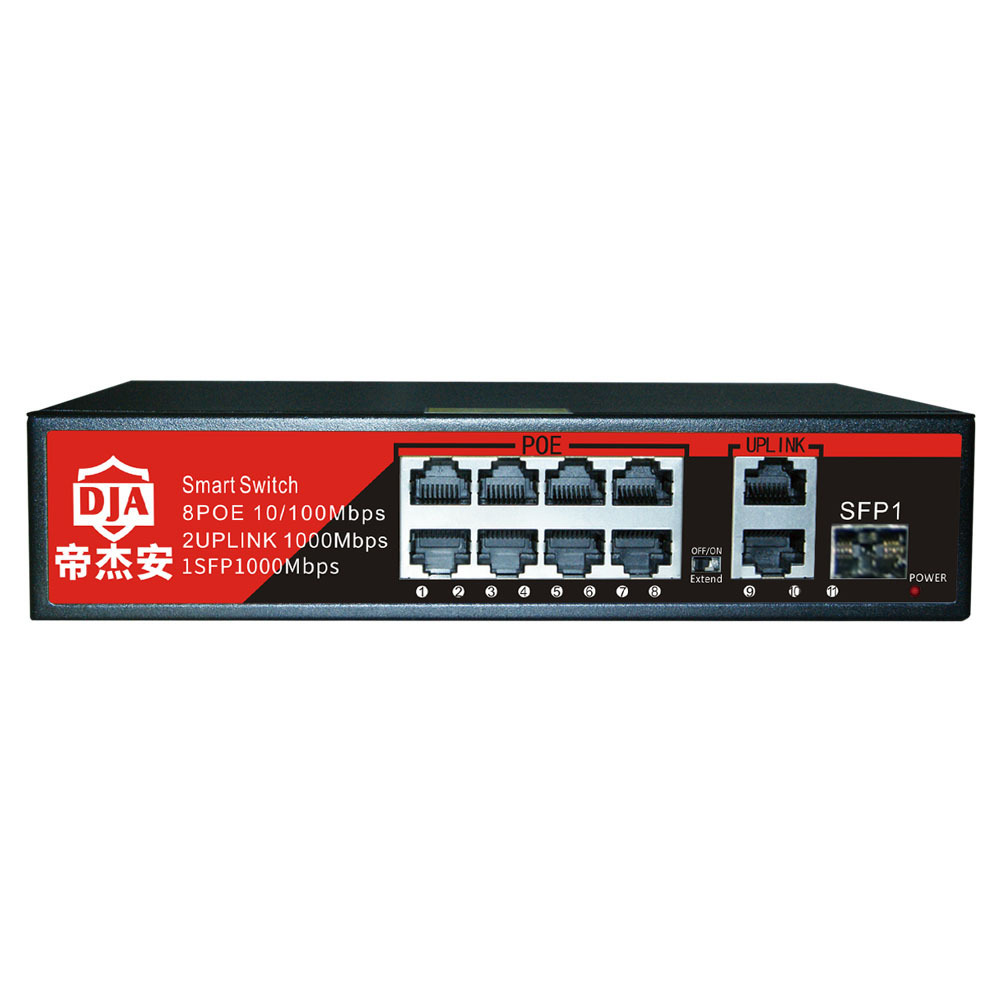 ip camera unmanaged network SFP switch 8 port gigabit 10/100/1000Mpbs  poe switch active 48v