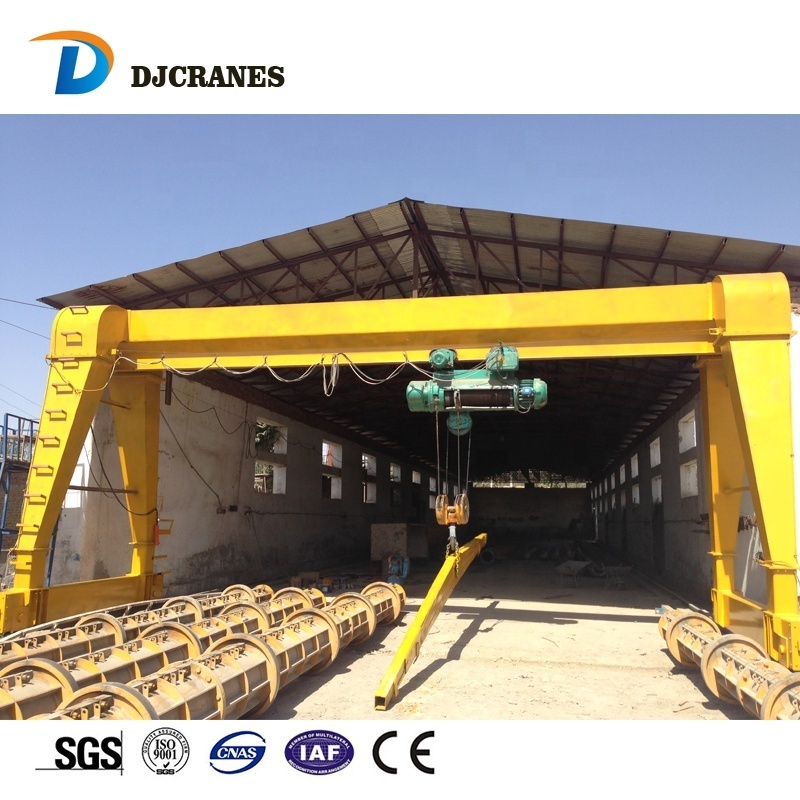 50 tonne gantry crane wheel mounted gantry crane rubber tire gantry crane for steel pipe handling