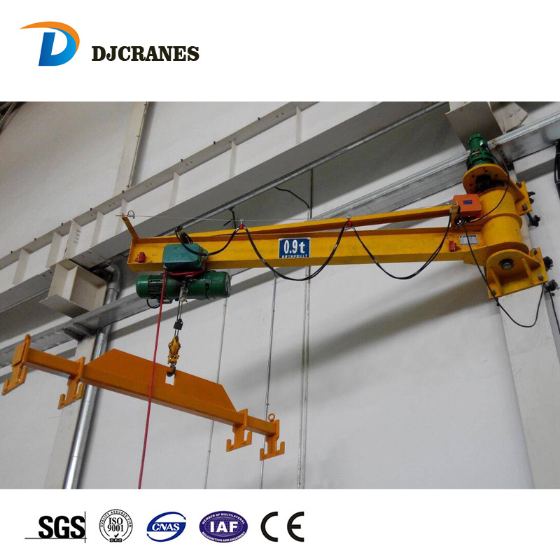 BX type 1 ton swing arm wall mounted jib crane with electric hoist