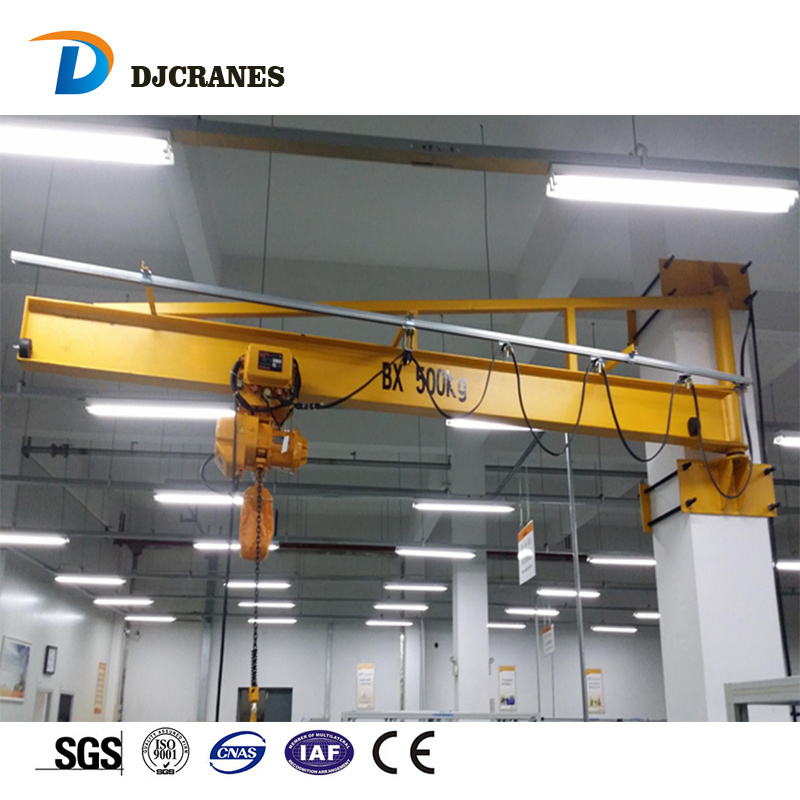 BX type 1 ton swing arm wall mounted jib crane with electric hoist