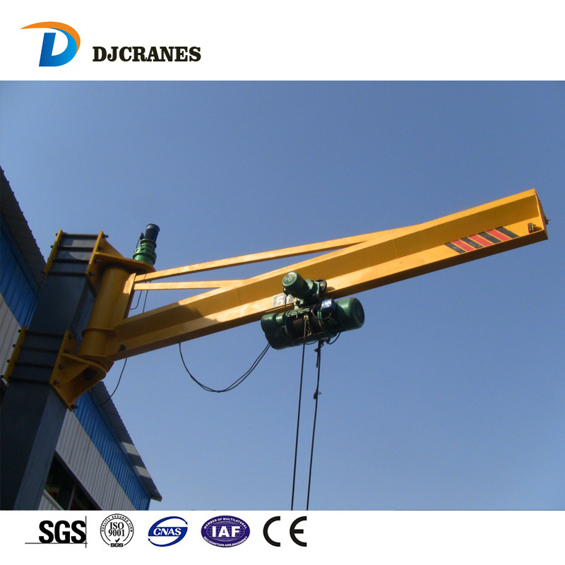 BX type 1 ton swing arm wall mounted jib crane with electric hoist