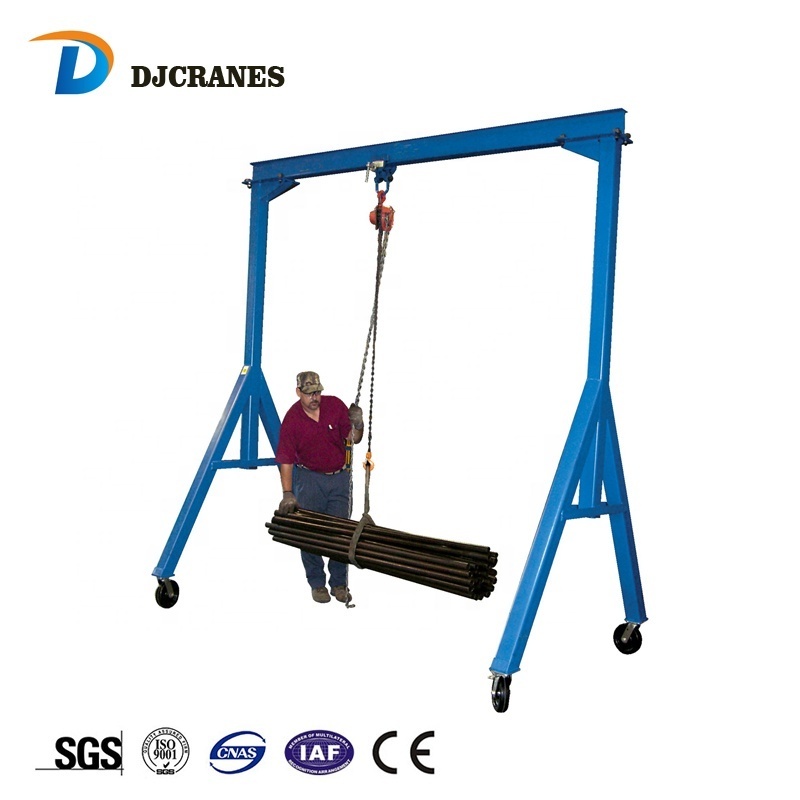 Light duty 0.5ton 1 ton adjustable portable mobile aluminium mini gantry cranes