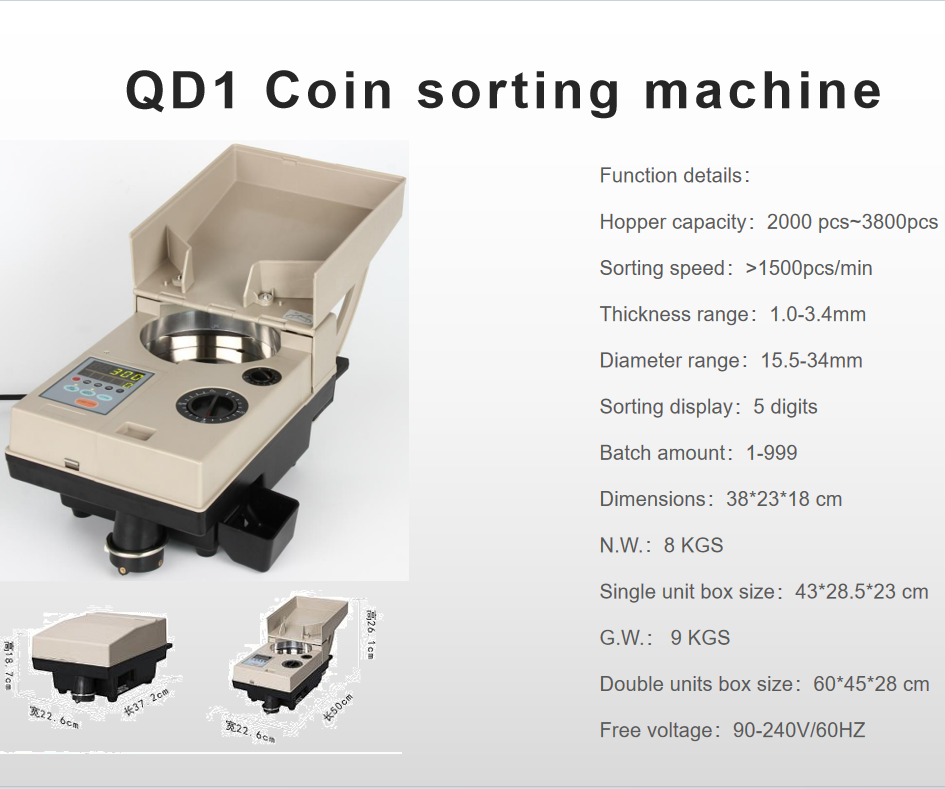 High speed 1500 Pcs/min High Speed Coins counting machine Automatic Electronic Coin Sorter Equipment sorting EURO