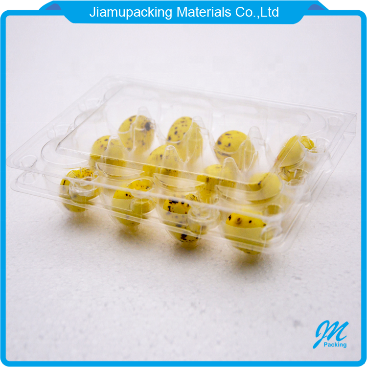 Wholesale transparent plastic quail egg carton box tray packaging with12 holes