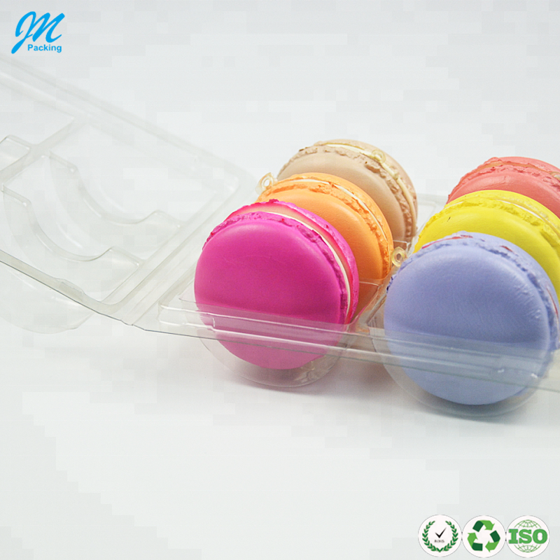 BRC factory Clear PET plastic 6 holes blister clamshell macaron packaging box