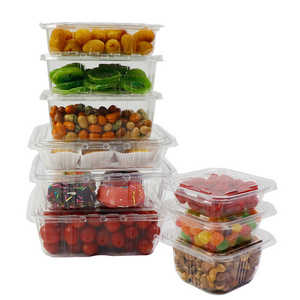 100% RPET Wholesale custom Disposable Plastic Fruit Clamshell Punnet Box Tamper Evident Salad Packaging Container