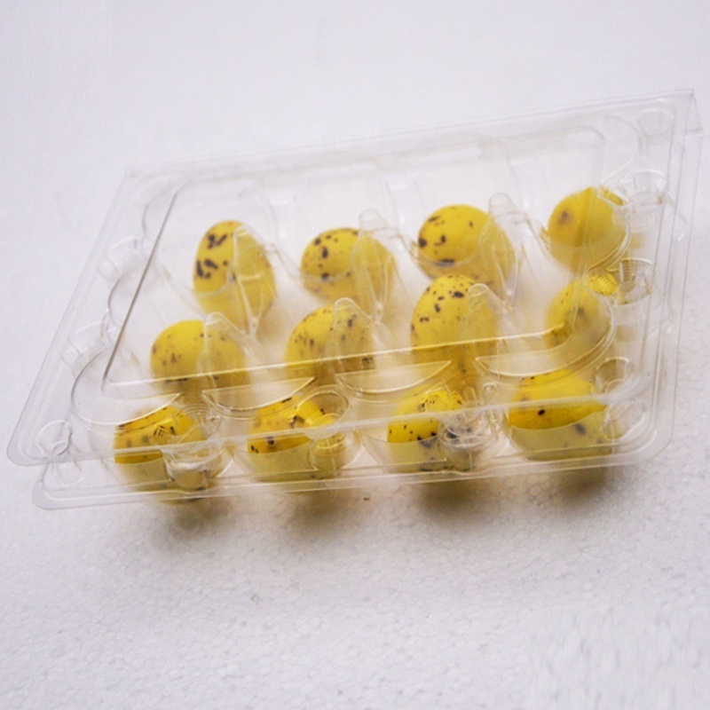 Wholesale transparent plastic quail egg carton box tray packaging with12 holes