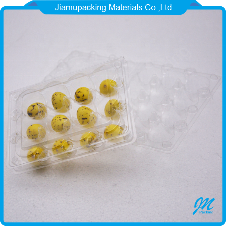 Wholesale transparent plastic quail egg carton box tray packaging with12 holes