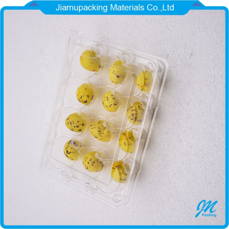 Wholesale transparent plastic quail egg carton box tray packaging with12 holes