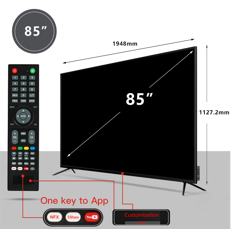4k Uhd Android 9.0 65 85 98 100 Inch Smart Led Tv With Usb ...