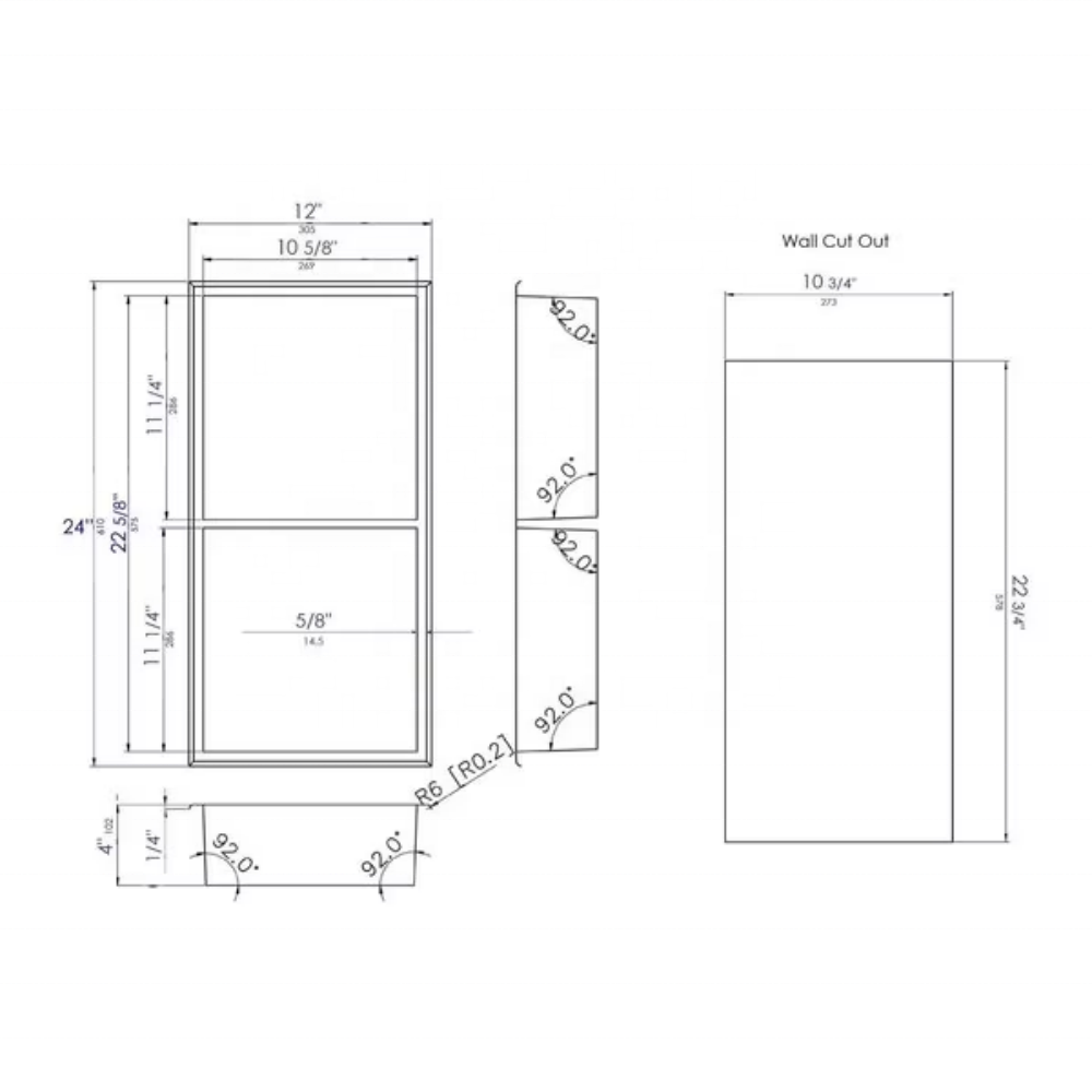 Wholesale Stainless Steel Shower Niche with Led Light Wall Niche Shower Cabinet Bathroom Shelf