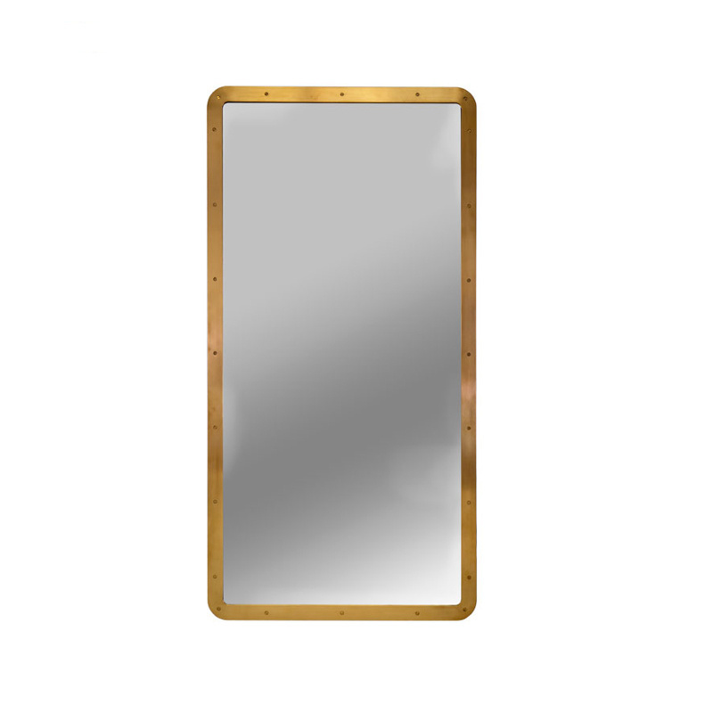 Custom Golden Aluminium Aluminum Metal Framed Mirror Moulding Touch Screen Light led Bathroom Vanity Mirror Frame with led Light