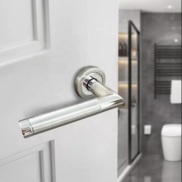 Door Handle Luxury Modern Kitchen Smart Aluminum Brass Internal Interior Glass Black Handle Lock Set Pull Door & Window Handles