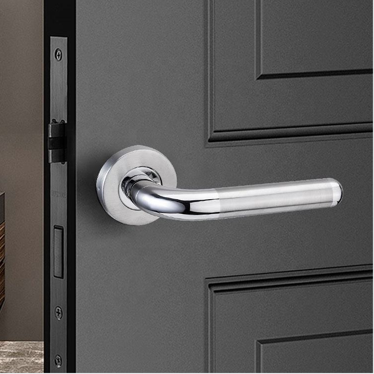 Stainless Steel Zinc Alloy Gold Interior Front Lever Door Handle Brass Aluminium Accessories Door and Window Knurled Door Handle