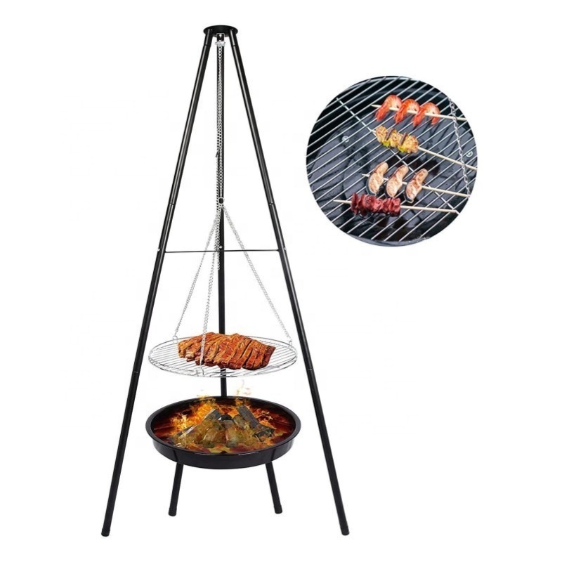 Home Modern Camping Barbecue Grills Fire Pit Cooking Stove With Grid Charcoal Wood Burning Grill High Quality BBQ Cabinet