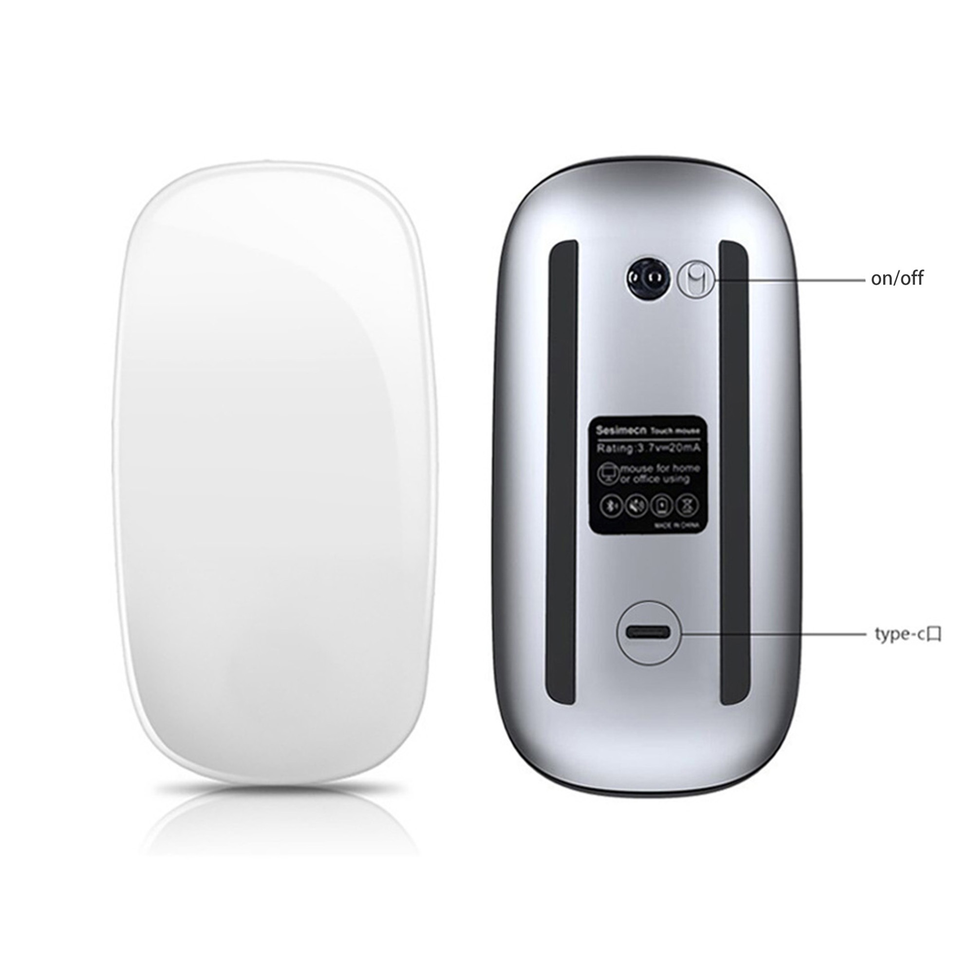 Silent 2.4g Rechargeable BT Wireless Mouse Gift Noiseless Rechargeable Wireless Computer touch Mouse for Apple