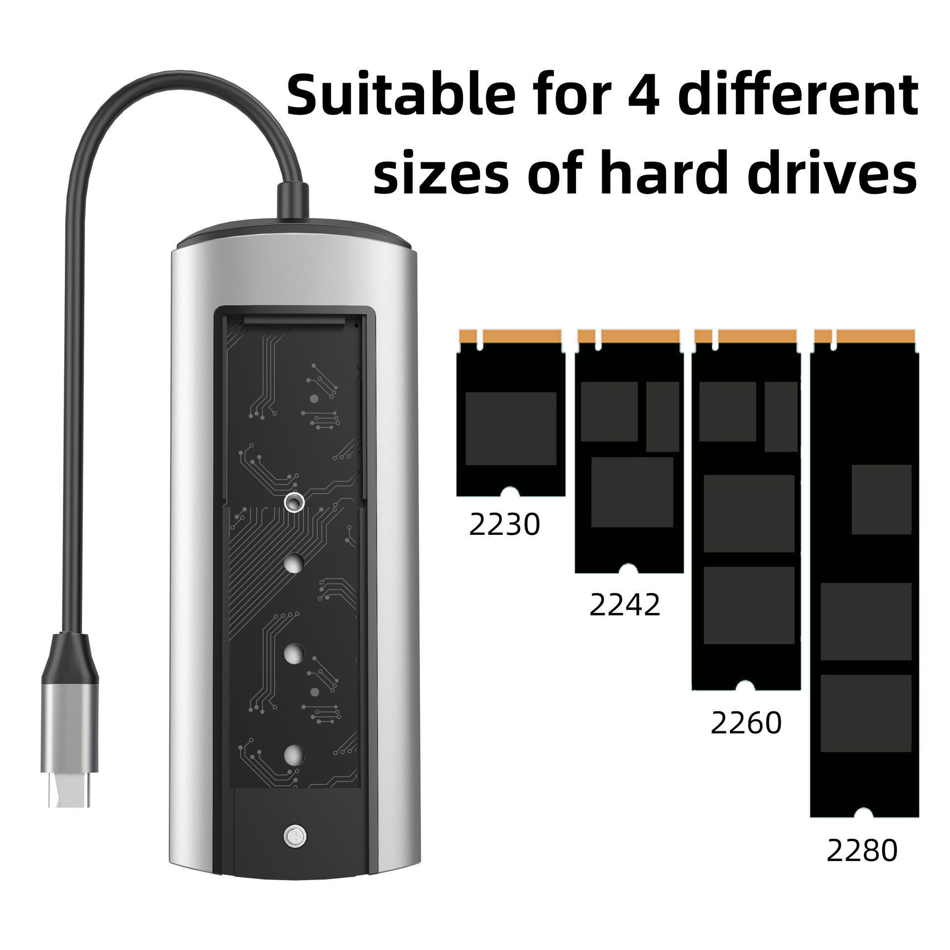 USB C HUB Type-C To USB Adapter 5 in 1 Docking Station M.2 SSD NVMe SATA Case 4K 60Hz HDTV PD 100W USB 3.0 Splitter