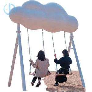 Popular equipment in seaside romantic swing shopping malls Amusement park farm use white cloud swing for taking photo