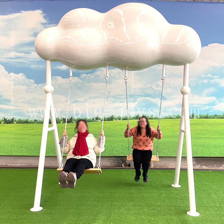 Farm Beach Hot Selling Swing, White Cloud Shape, Romantic Style Photography Equipment, Amusement Projectb Cheap price factory