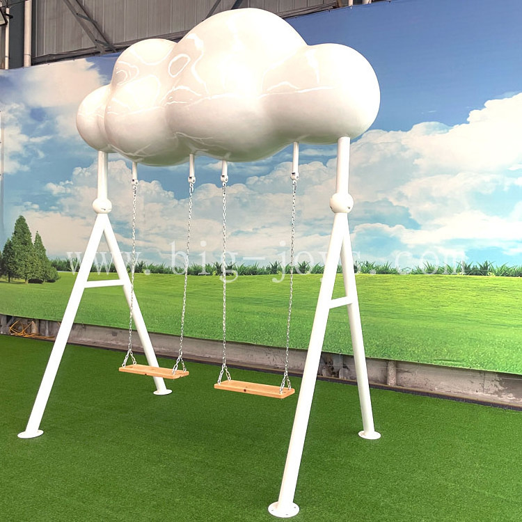 Farm Beach Hot Selling Swing, White Cloud Shape, Romantic Style Photography Equipment, Amusement Projectb Cheap price factory