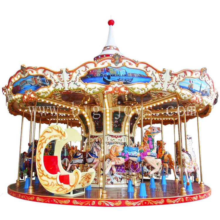 Bigjoys Amusement Custom Design carousel Factory Price Crown Carousel Operated Games Merry Go Round Kiddie Rides Carousel Horse