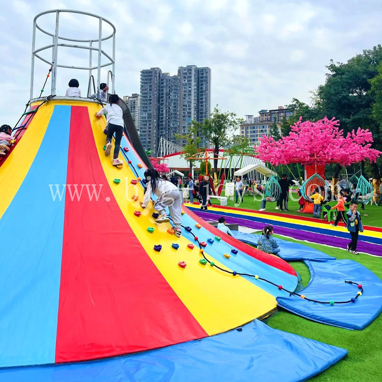 Volcano climbing inflatable game slide combination adventure center children's playground Climbing and expanding game equipment