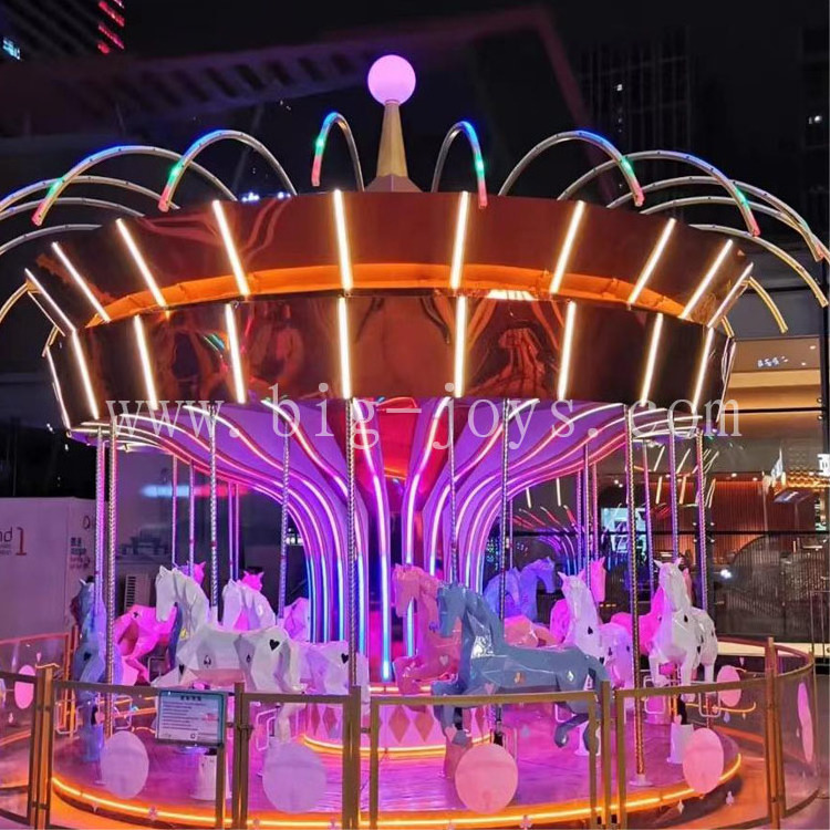 Bigjoys Amusement Custom Design carousel Factory Price Crown Carousel Operated Games Merry Go Round Kiddie Rides Carousel Horse