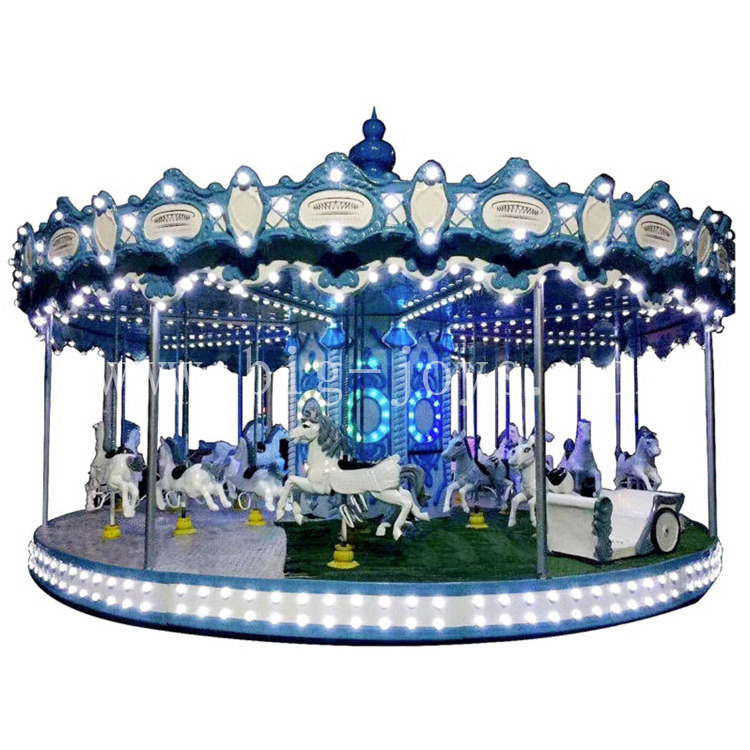 Bigjoys Amusement Custom Design carousel Factory Price Crown Carousel Operated Games Merry Go Round Kiddie Rides Carousel Horse