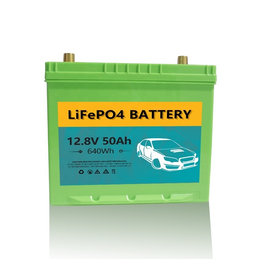 Light Weight Small Size 12V 50Ah LiFePO4 Battery for Starting Car Lithium Battery 800CCA 10C Automobile Starter Battery Pack