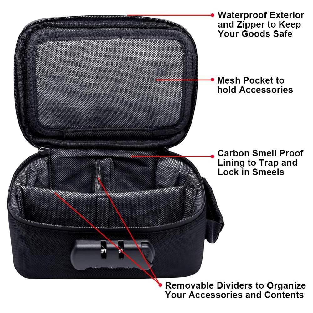 Customize Waterproof Smell Proof Box Soft Odor Proof Bag Case Smell Proof Carbon Lining Bag with Lock