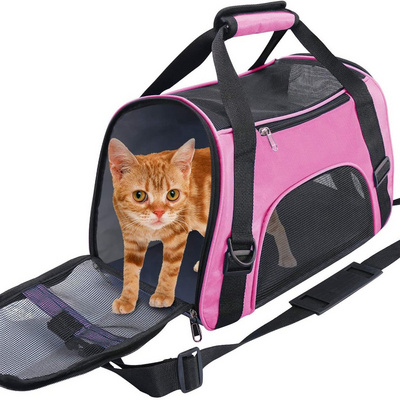 Travel Small Dogs Puppies Cat Pet Carrier Airline Approved Soft Sided Collapsible Top Loading Cat Bag Carrier