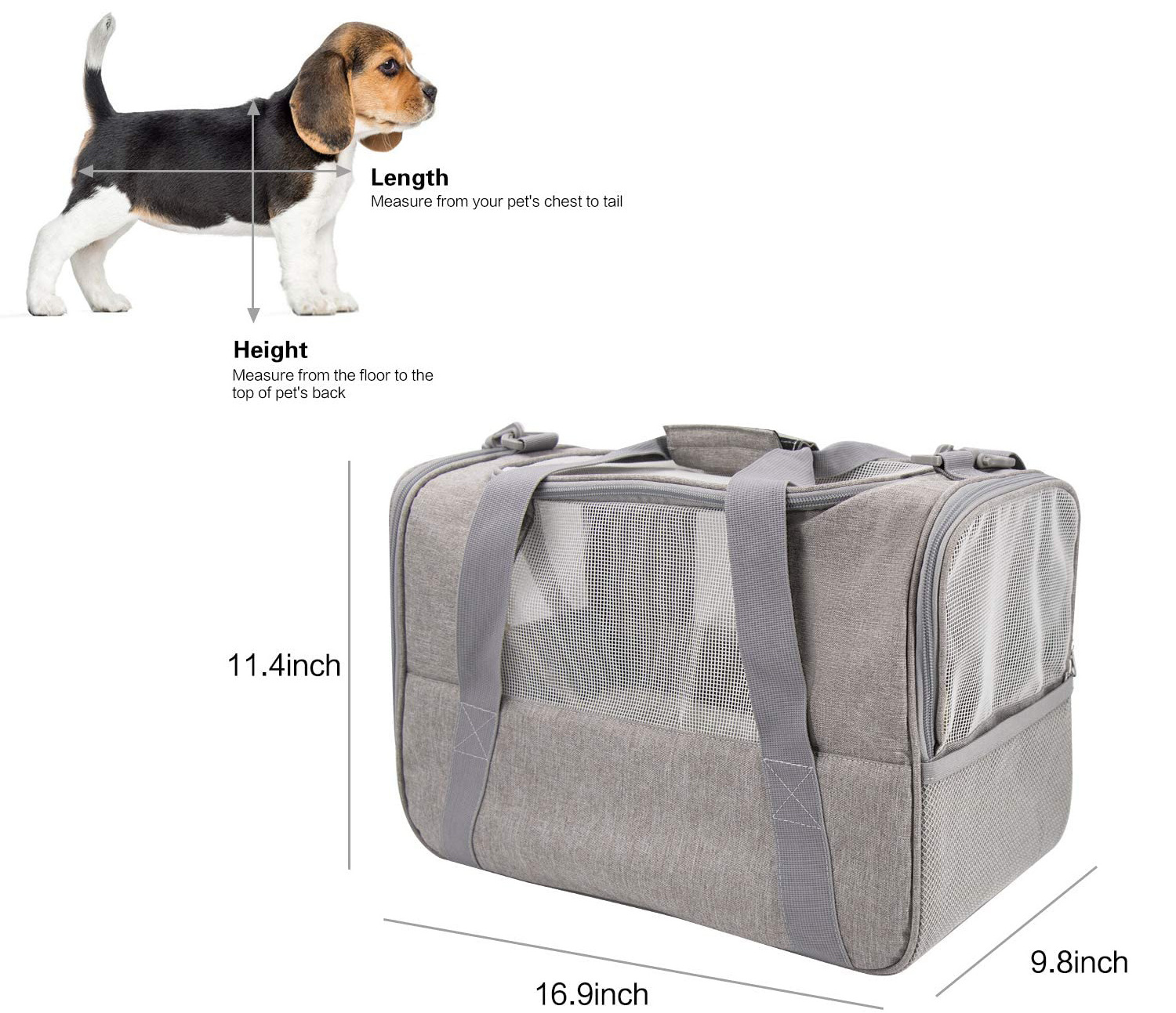 Airline Approved Small Puppy Pets Travel Carry Bag Pet Carrier Bag Portable Cat Travel Bag  For Dogs And Cats