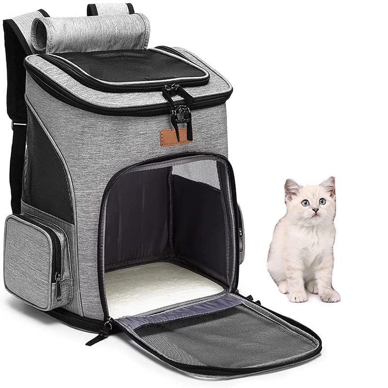 Custom Foldable Pet Backpack Oxford Breathable Dog Travel Bag Cat Carrier Backpack Hiking