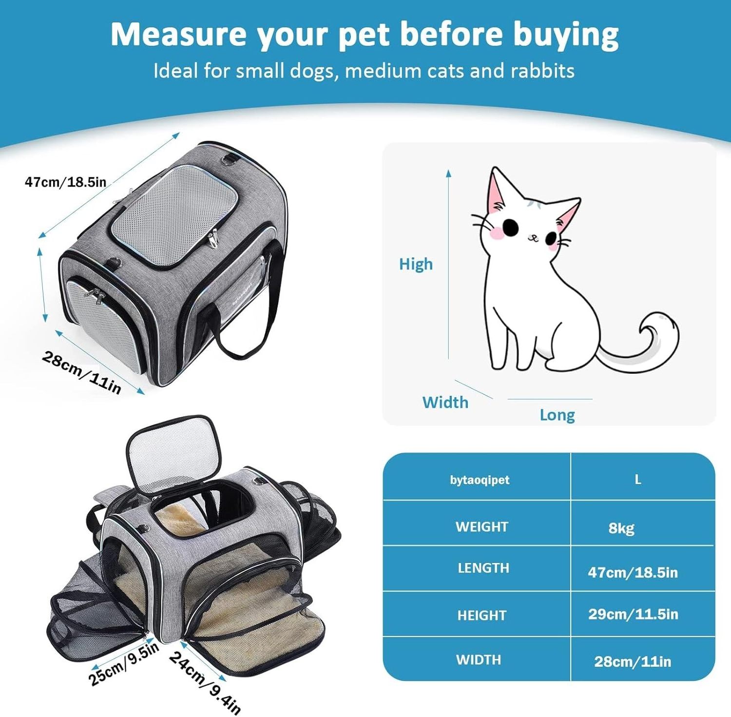 Portable Airline Approved Crossbody Foldable Breathable Pet Bag  Soft Bag Pet Travel Carrier