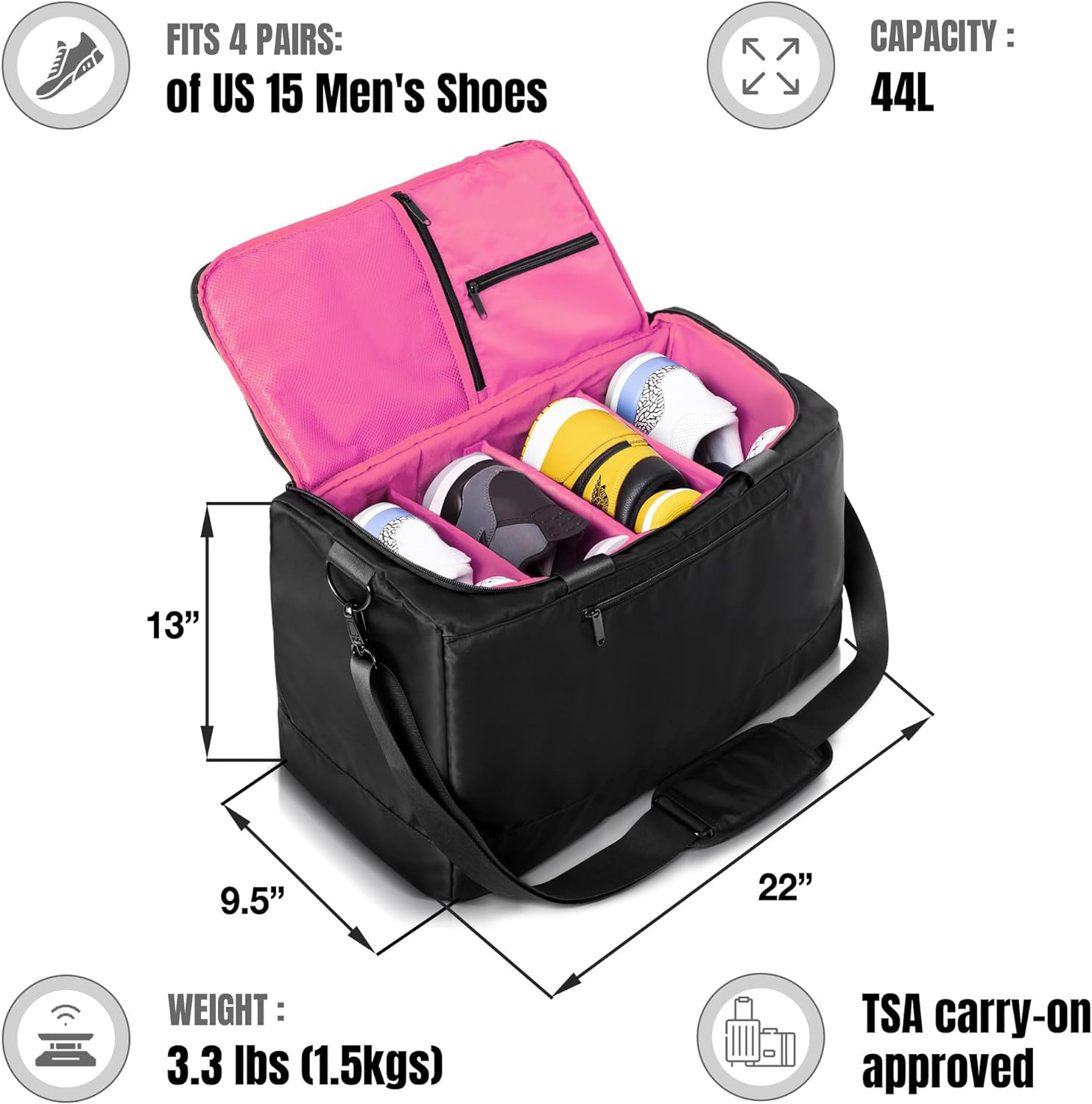 Large Capacity Multi Functional Travel Ball Shoe Sports Gym Basketball Bag Sports Duffel Bag