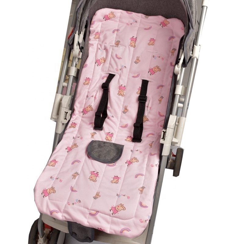 Reversible Baby Seat Pram Liner Comfortable Eco Friendly Cotton Stroller Seat Cover