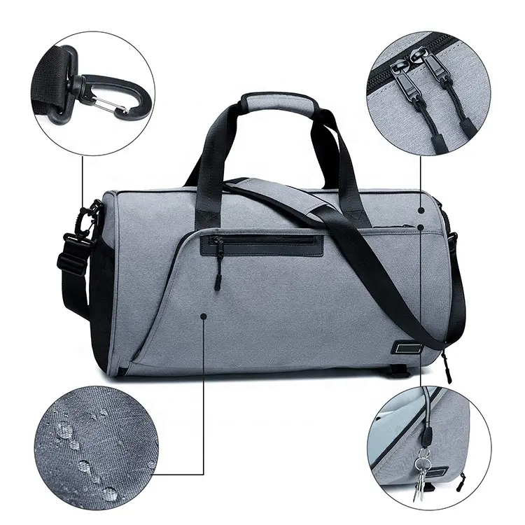 New Style Custom LOGO Multi-Functional Carry-on Waterproof Travel Weekender Shoe Compartment Sports Gym Duffel Bag