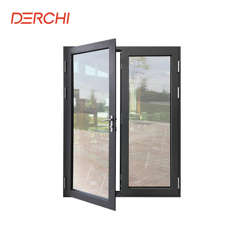 Exterior Anti-Theft Aluminum Security Front Doors Double Swing French Door