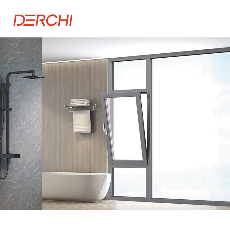 DERCHI Prefabricated casement windows aluminium double glazing tilt and turn window for canada